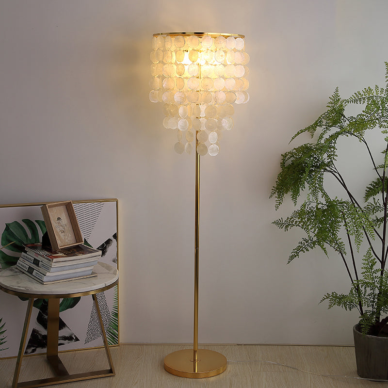 Shell Cascading Floor Lighting Classic 1 lamp woonkamer staande lamp in goud