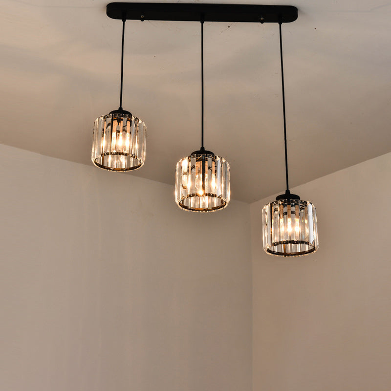 Crystal geometrische cluster hanger Traditionele 3-lichte eetkamer plafondlamp