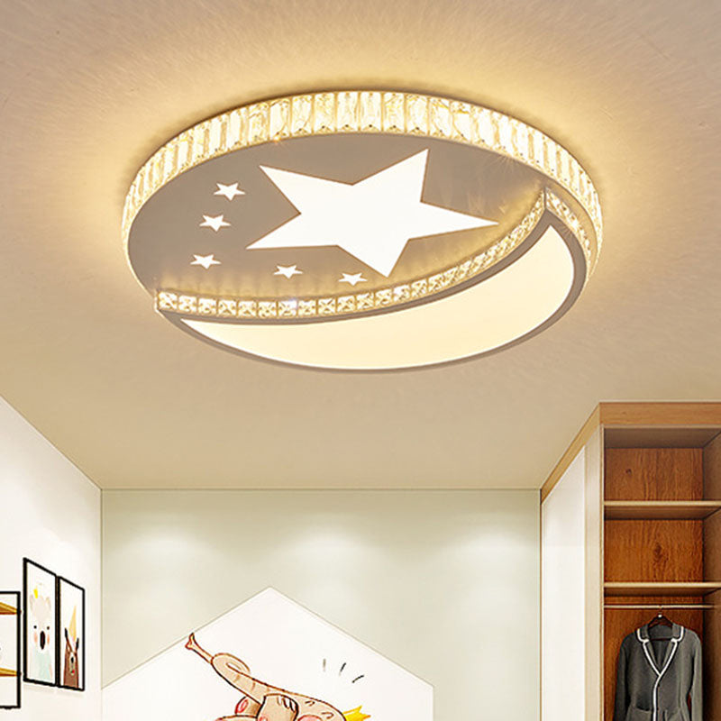 Twisting Flush Mount Lighting Simple Acrylic LED Bedroom Ceiling Light Fixture with Clear Crystal Trim