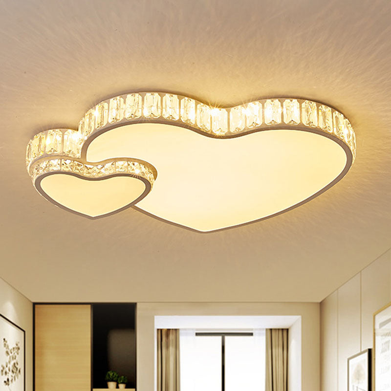 Twisting Flush Mount Lighting Simple Acrylic LED Bedroom Ceiling Light Fixture with Clear Crystal Trim