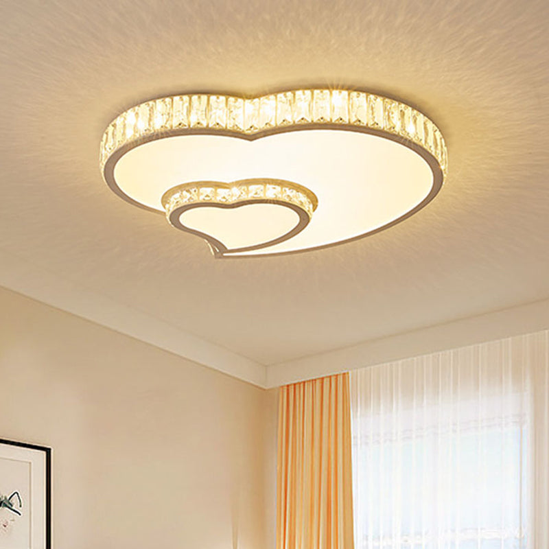 Twisting Flush Mount Verlichting Eenvoudige Acryl LED Slaapkamer Plafond Lamp Fixture met Clear Crystal Trim