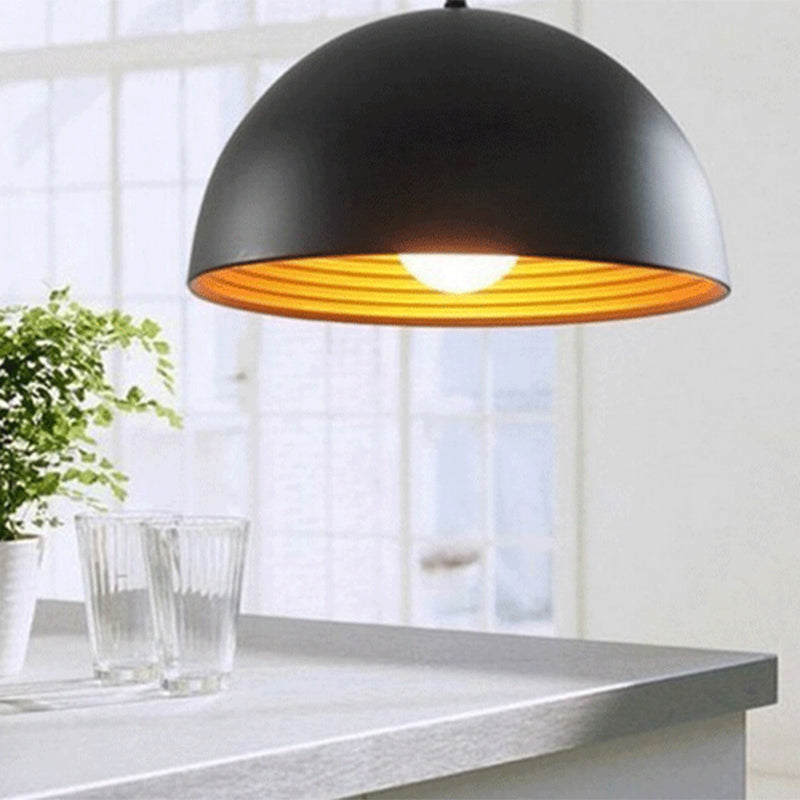 Hemisphäre Esszimmer Suspension Lampe Industrial Metall 1 Licht nach unten Beleuchtung Anhänger