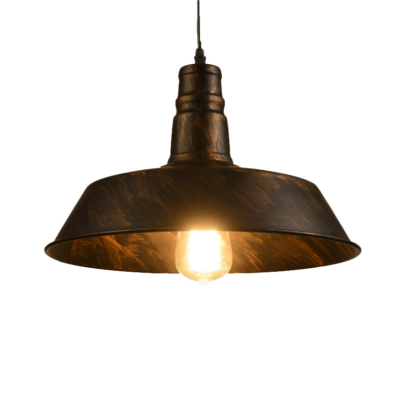 Metallic Hanging Pendant Light Barn Shade 1 Head Industrial Down Lighting for Kitchen