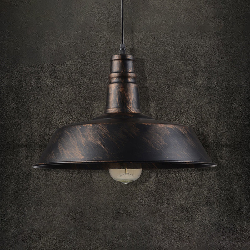 Metallic Hanging Pendant Light Barn Shade 1 Head Industrial Down Lighting for Kitchen