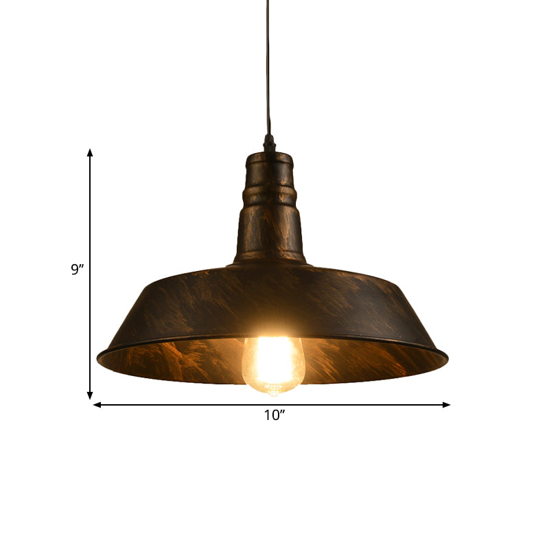 Metallic Hanging Pendant Light Barn Shade 1 Head Industrial Down Lighting for Kitchen