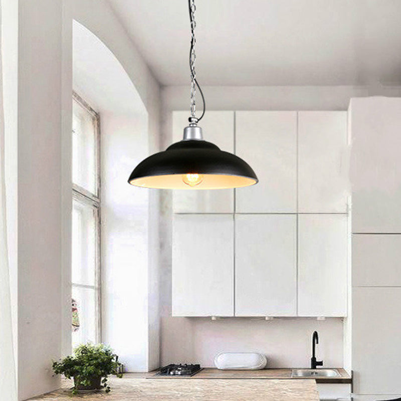 1 Bulb Double Bubble Pendant Lamp Industrial Black Metal Suspension Lighting for Kitchen