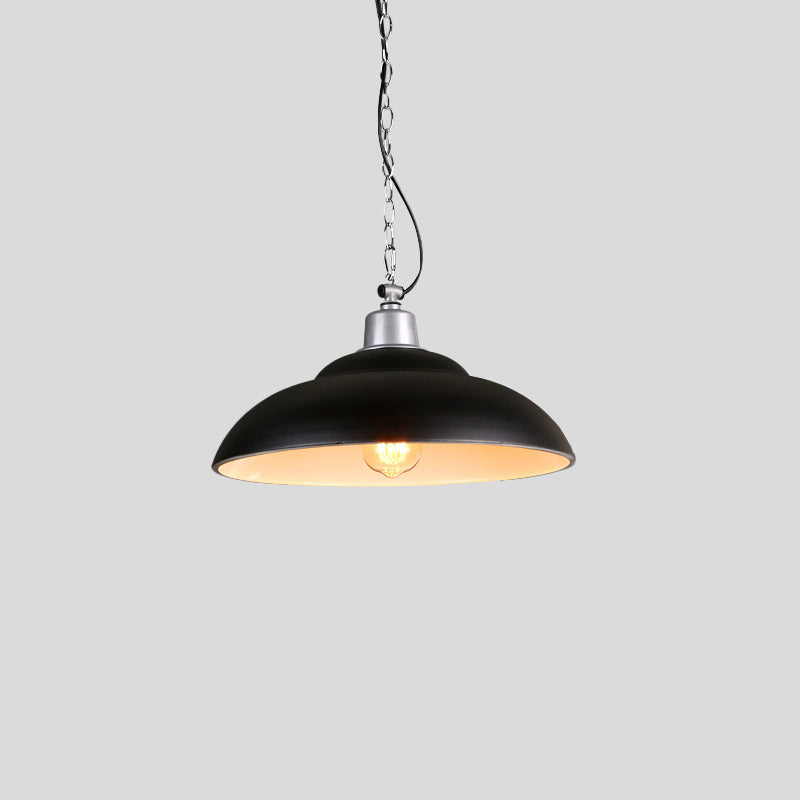 1 Glühbirne Doppelblasen Anhänger Lampe Industrie Black Metall Suspension Beleuchtung für Küche