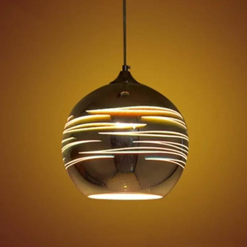 Gestructuur Glass Global Drop Lamp eigentijds 1 kop hanglampverlichting in goud in goud