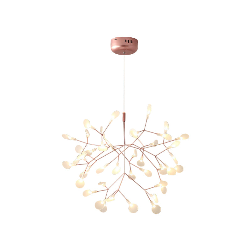 Branche d'arbre en acrylique suspension du pendentif de plafond simple lustre de plafond LED en or rose