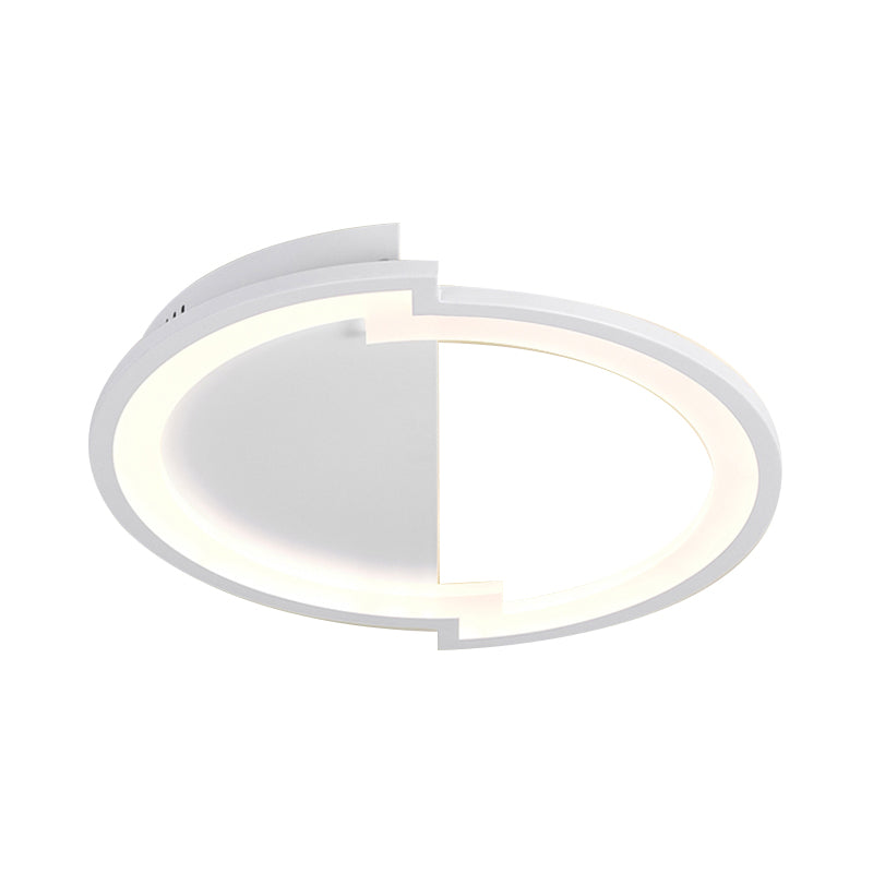 Round Acrylic Flush Light Fixture Simple 16"/19.5"/23.5" Wide LED White/Black/White and Black Ceiling Flushmount in Warm/White Light