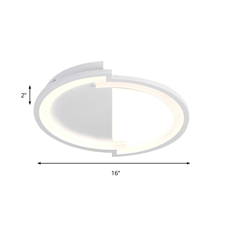 Luminaire encastré en acrylique rond, simple 16 "/ 19.5" / 23.5 "Large LED blanc / noir / blanc et plafond noir, installé dans la lumière chaude / blanche