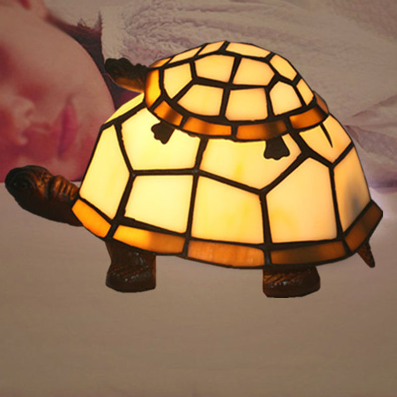 Tirle en verre coupé maman et table de bébé Light Tiffany 1 lampe de chevet de tête pour chambre à coucher