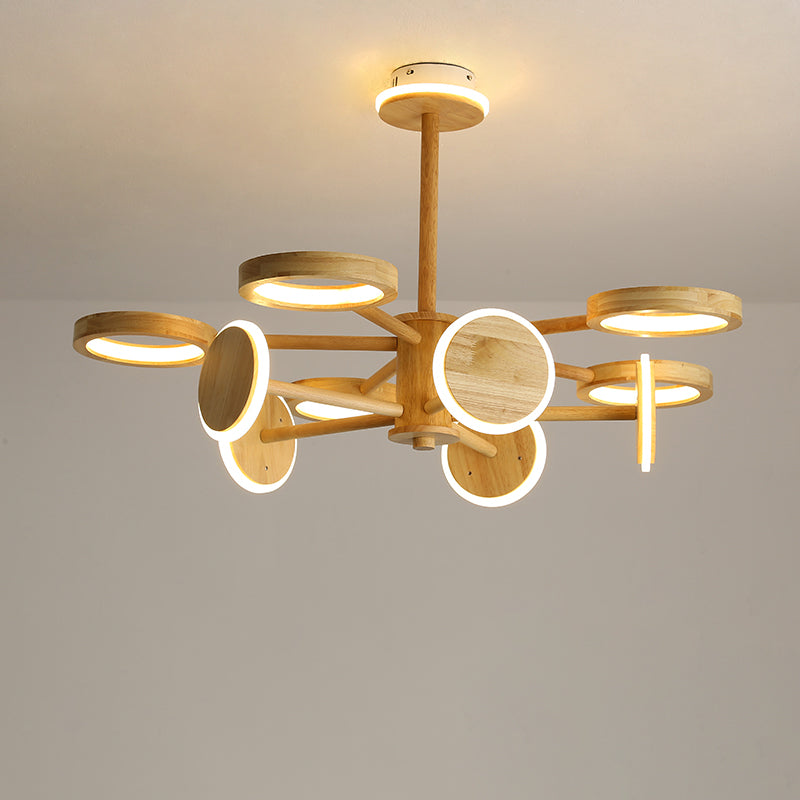 Lustre radial japonais Light Living Room LED LEMPORT DE PROSIDE DE PROBLÈME EN BEIGE