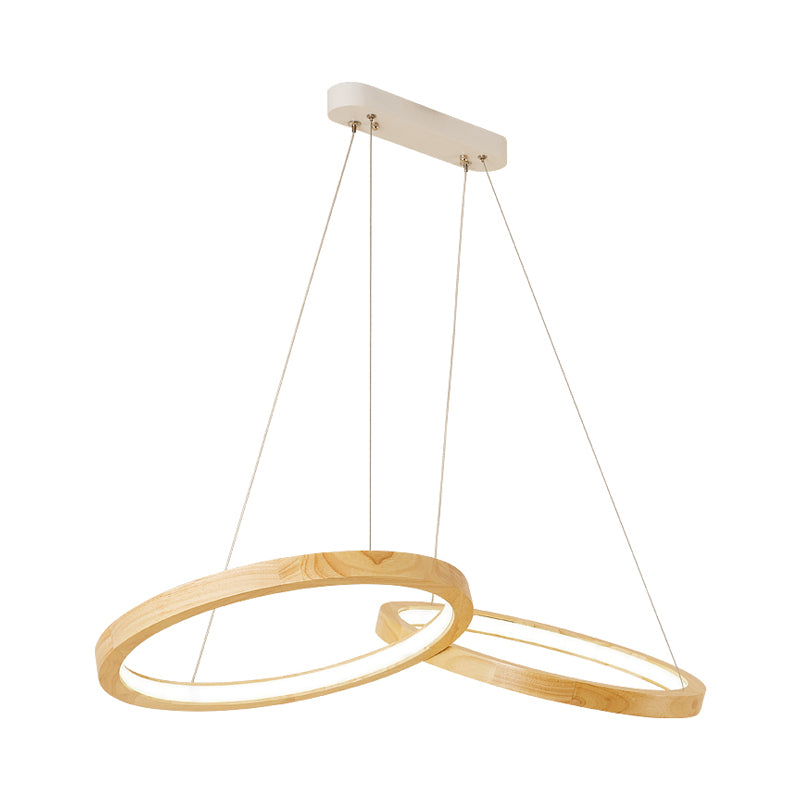 Lustre en bois en forme d'anneau LED MODERNE MODER