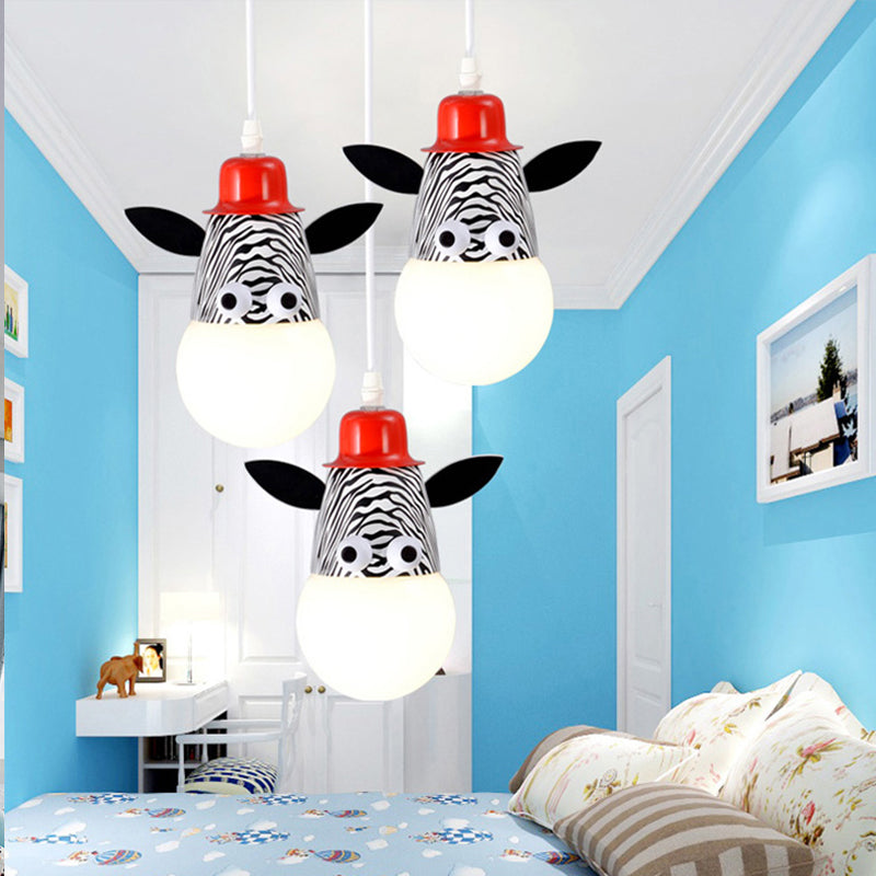 Animal Baby Bedroom Pendant Light Metal Modern Cartoon Hanging Light