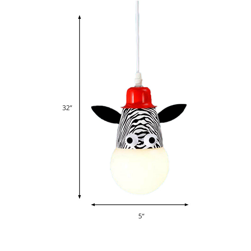 Animal Baby Bedroom Pendant Light Metal Modern Cartoon Hanging Light