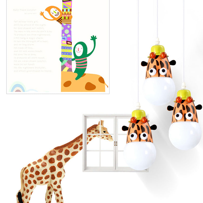 Animal Baby Bedroom Pendant Light Metal Modern Cartoon Hanging Light