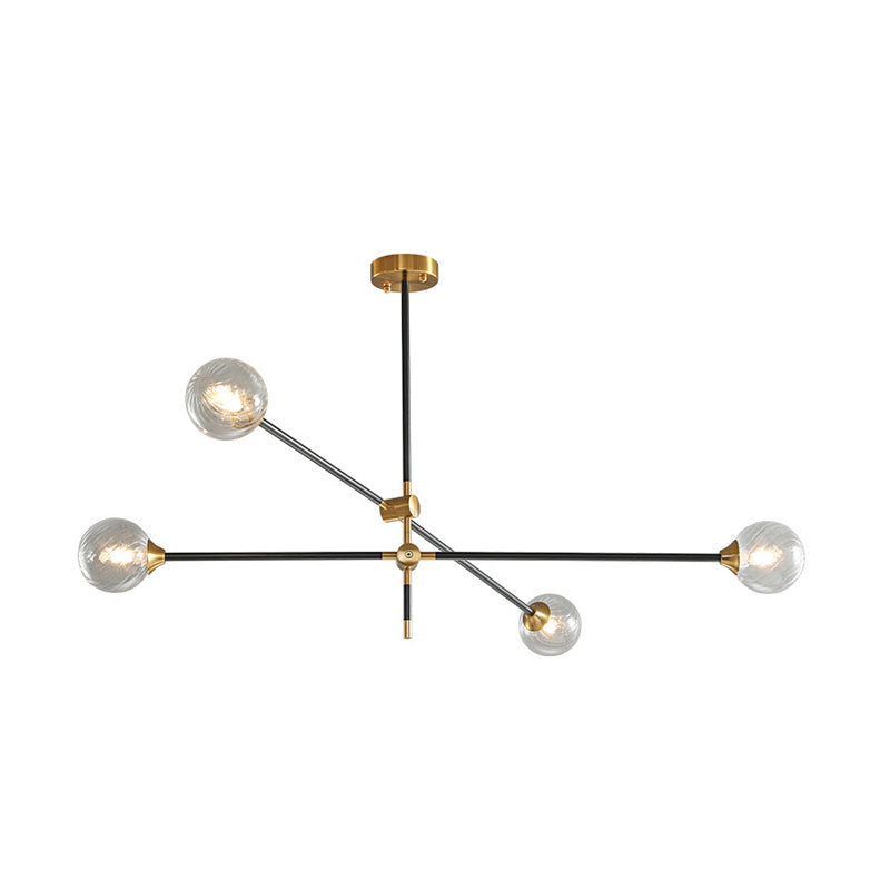 Molecular Pendant Chandelier Modern Glass Living Room Hanging Ceiling Light in Gold and Black