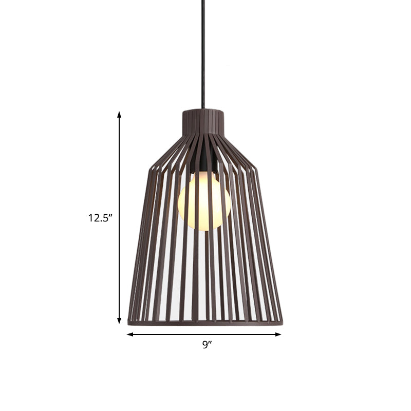 Apparecchiatura da illuminazione a pendente a 1 luce con filo a campana in metallo in stile nordico isola cucina lampada sospesa in grigio/bianco/caffè