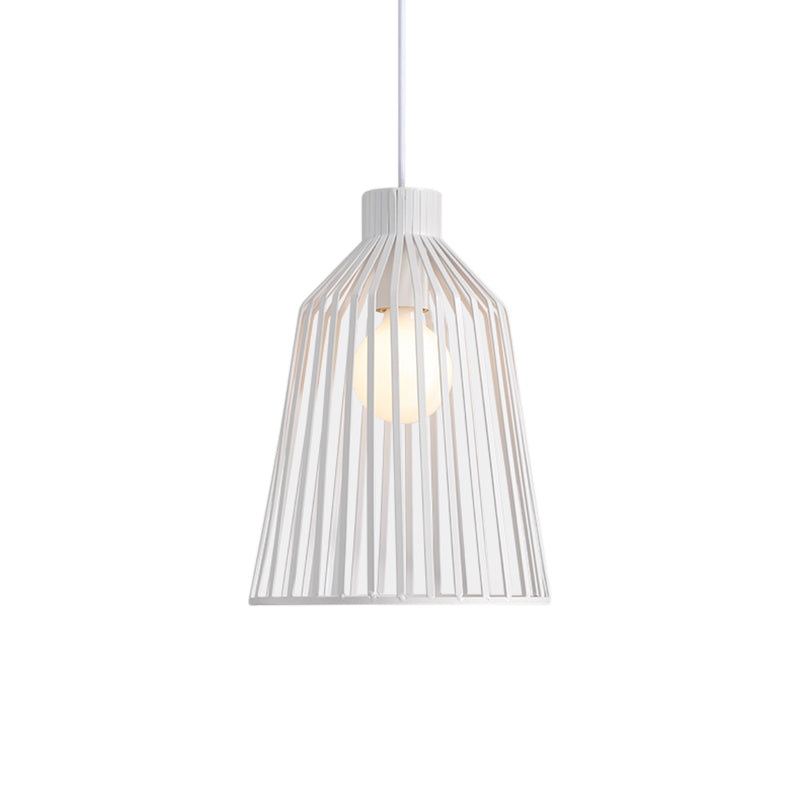 Éclairage pendentif 1-Light avec une cloche Cage en métal Métal de style nordique îlot de cuisine lampe suspendue en gris / blanc / café