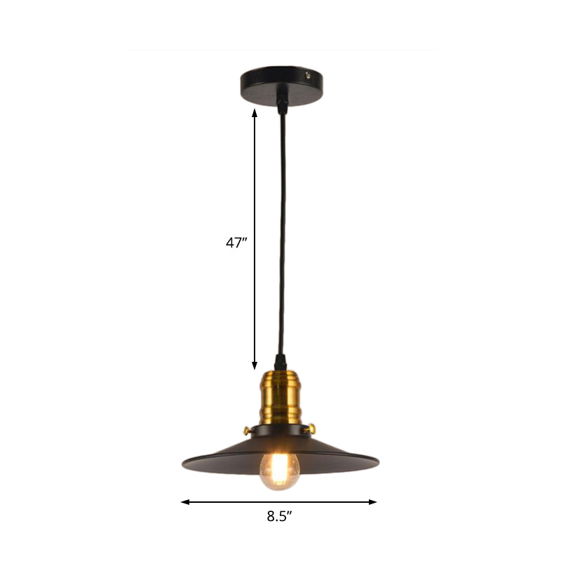 8,5 "/10"/12 "breite einlampe Metallheize Leuchte Leuchte Industrial Black Flared Ess Room Hanging Lampe