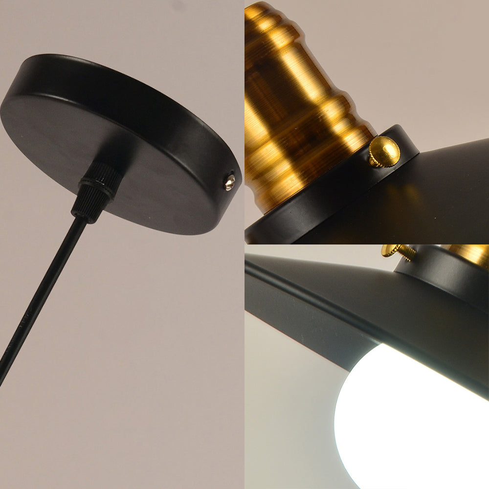 8,5 "/10"/12 "largo lampadario in metallo singolo a sospensione in metallo industriale sala da pranzo svasata lampada sospesa
