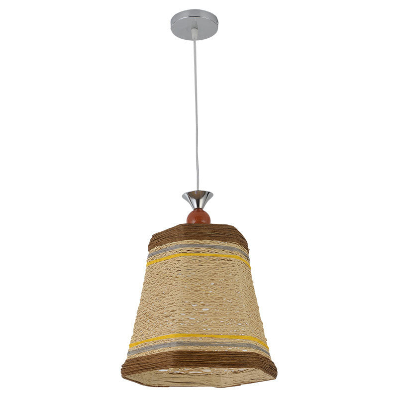 Pendentif en forme de cloche chinoise rotin fibre simple restaurant suspendu luminaire