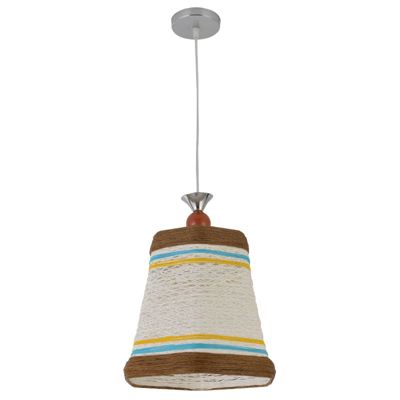 Pendentif en forme de cloche chinoise rotin fibre simple restaurant suspendu luminaire