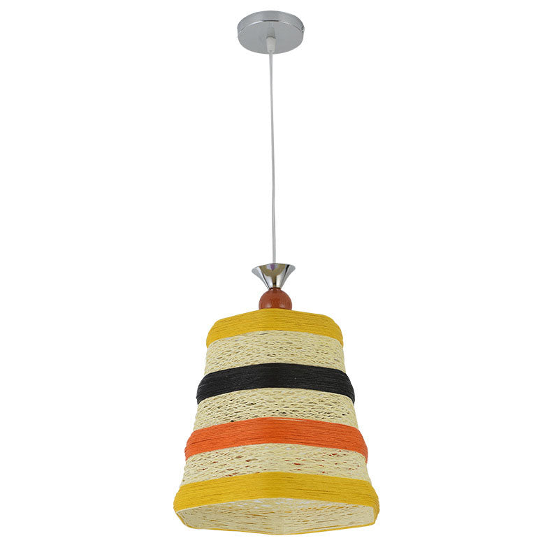 Pendentif en forme de cloche chinoise rotin fibre simple restaurant suspendu luminaire