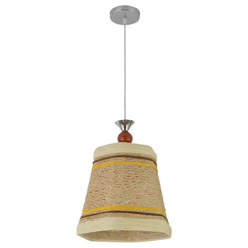 Pendentif en forme de cloche chinoise rotin fibre simple restaurant suspendu luminaire