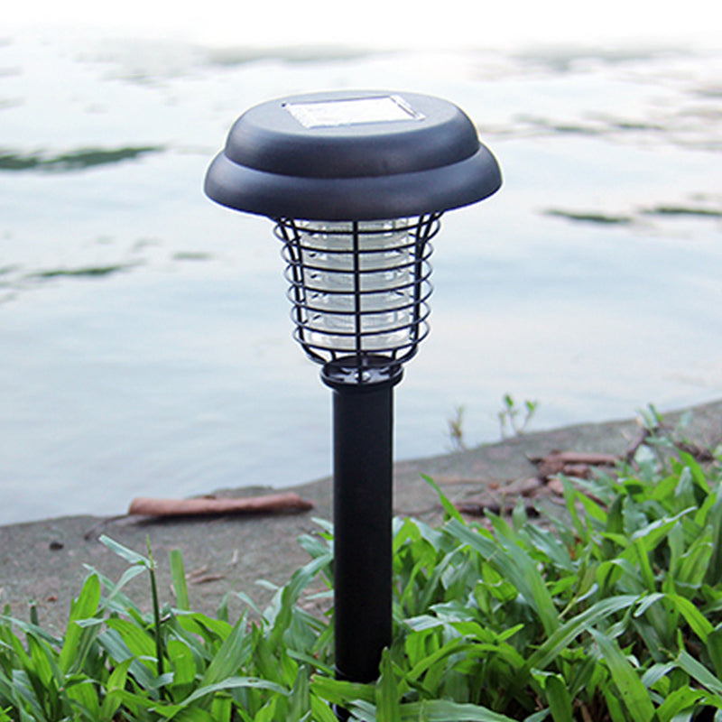 Pin Shaped Mosquito Repellent Lamp Decorative Plastic Backyard Solar LED Ground Lighting in Black