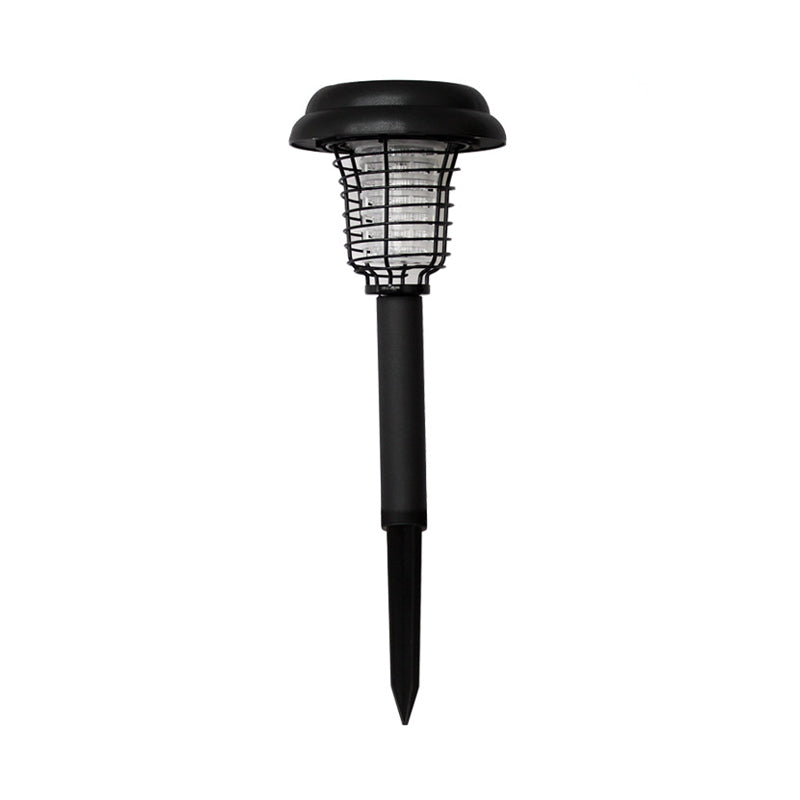 Pin Shaped Mosquito Repellent Lamp Decorative Plastic Backyard Solar LED Ground Lighting in Black