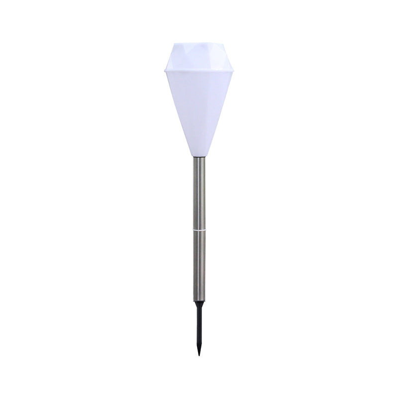 Plastic Diamond Solar Ground Lighting Contemporary White LED Landscape Light for Pathway