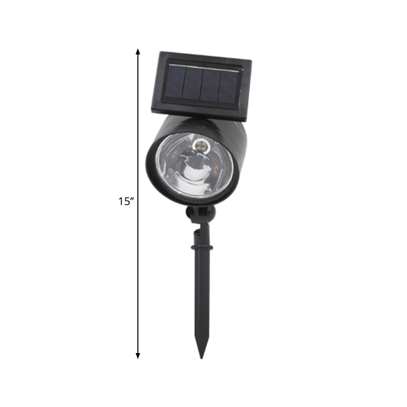 Magnifier Garden LED Stake Spot Lamp Plastic Artistic Solar Lawn Lighting in Black