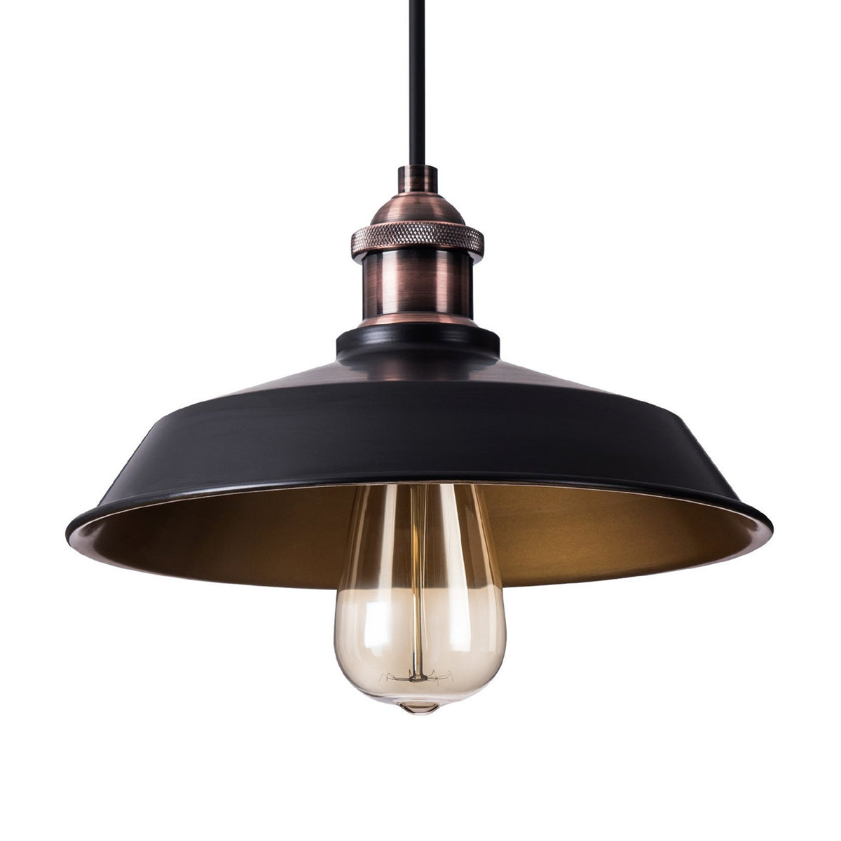 Barn Shade Metal suspension suspendue Vintage 1 Bulbe Bakery Lightture en noir