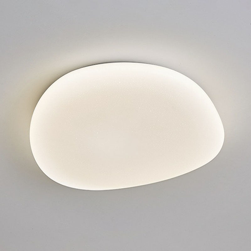 Pebble Stone Bedroom LED Flush Mount Acrylic Modern Flushmount Ceiling Light in White