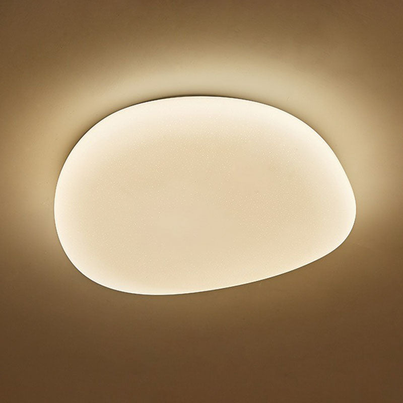 Pebble Stone Bedroom LED Flush Mount Acrylic Modern Flushmount Ceiling Light in White