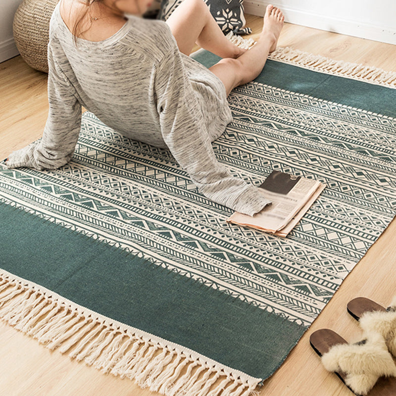 Boho Chic Flower Area Rug veelkleurig katoenen tapijt wasbaar vloerkleed voor de woonkamer