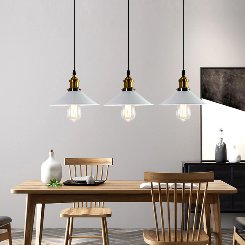 Cone Shade Restaurant Pendant Light Metal industriel Métal 1-Light Green / Gris Lampe de suspension