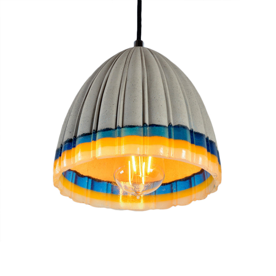 Grey 1-Light Ceiling Lighting Contemporary Concrete Dome Hanging Pendant Light for Living Room