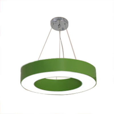 Integrated Led Drum Pendant Light Height Adjustable Metal Hanging Light for Play Room