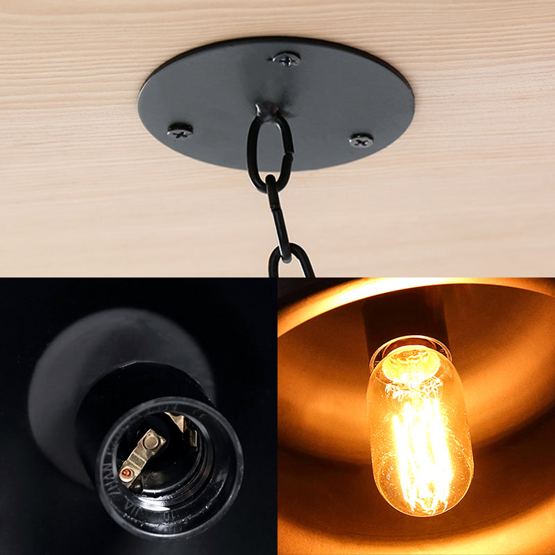 Sala da pranzo del fienile Kit di luce sospesa Metal 1 Imploratura leggera nera/rossa/gialla