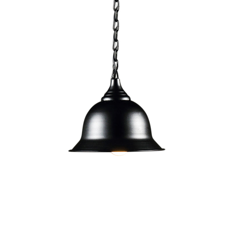 1 Apparecchio di illuminazione a sospensione a cupola leggera industriale nero/rosso/giallo a sospensione del soffitto per soggiorno