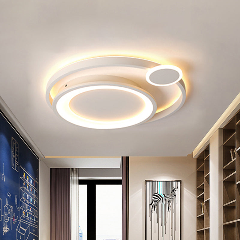 Lampada da soffitto a orbita larga 15"/18"/21,5" Lampada da incasso a LED in metallo nordico nero/bianco in colore caldo/bianco