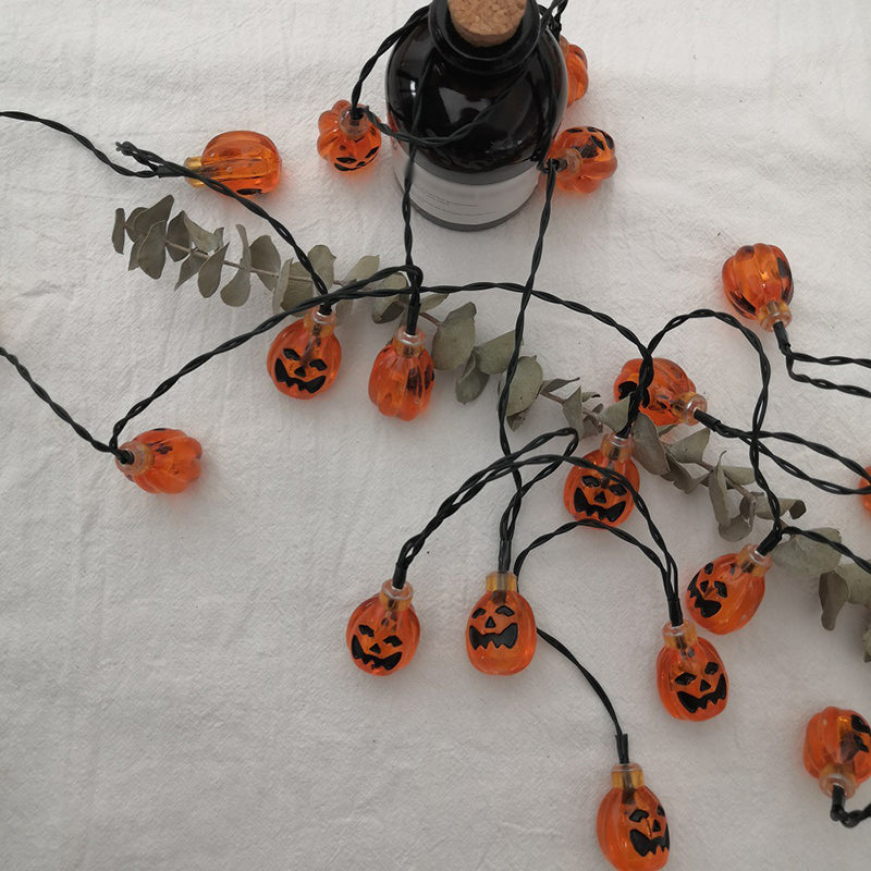 Orange Pumpkin Solar LED Light Decorative Plastic Halloween String Light for Garden