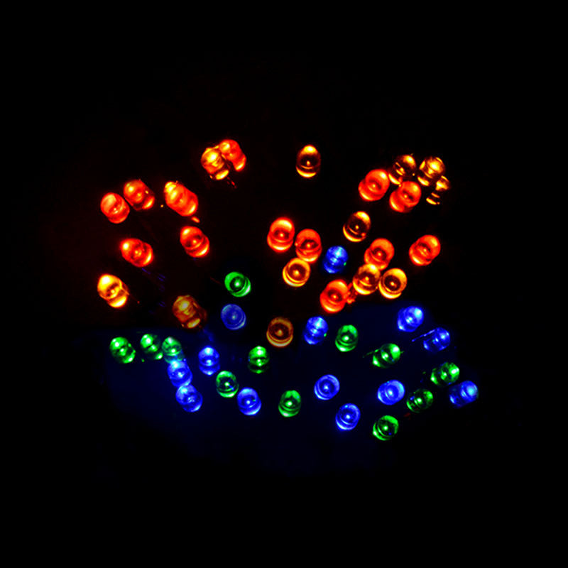 Bead Shape Fairy Lighting Artistic Plastic 50 Bulbs 23ft Black Solar LED String Light
