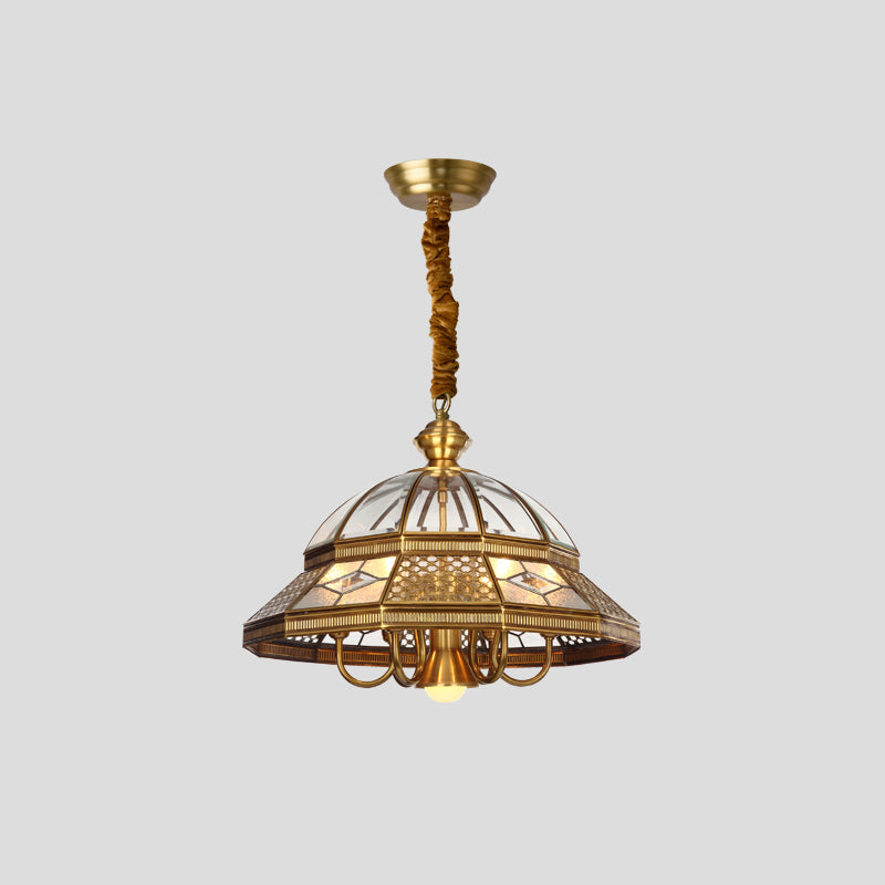 Nickel Geometric en forme de lustre pendentif Light Classic Grosted Glass Dining Room Hanging Light