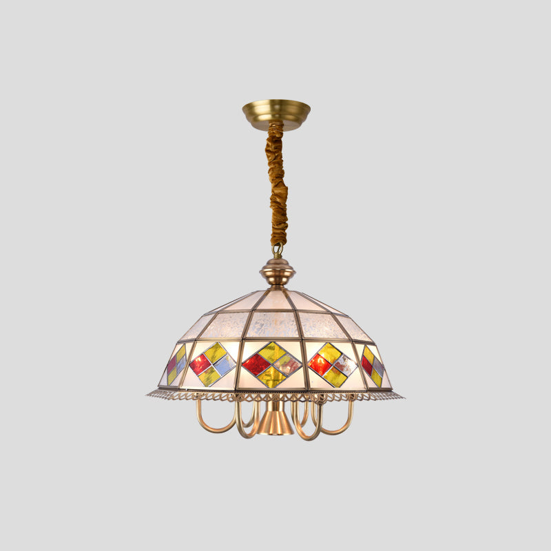 Nickel Geometric en forme de lustre pendentif Light Classic Grosted Glass Dining Room Hanging Light