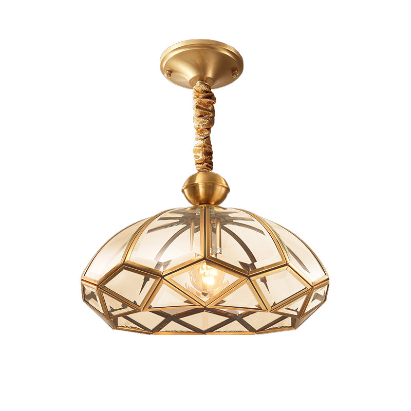 Luce a soffitto a bulba dorata semplicità in metallo a forma di geometrico a forma di luce sospesa