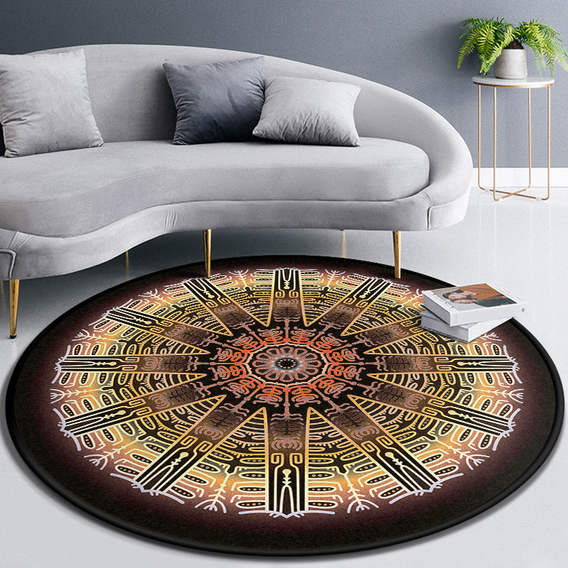 Tappeto concentrico multicolore in polipropilene tappeto marocchini non lavabile per animali domestici per soggiorno per soggiorno